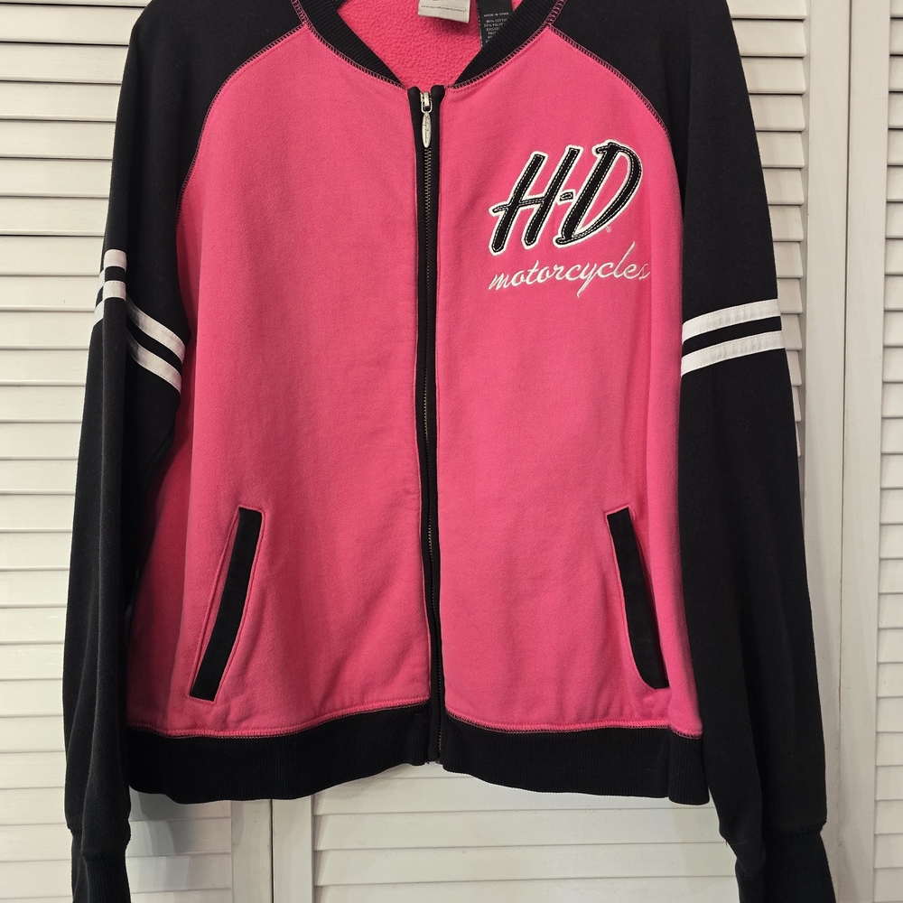 Harley-Davidson Pink and Black HD Motorcycles Zip-Up Jacket
